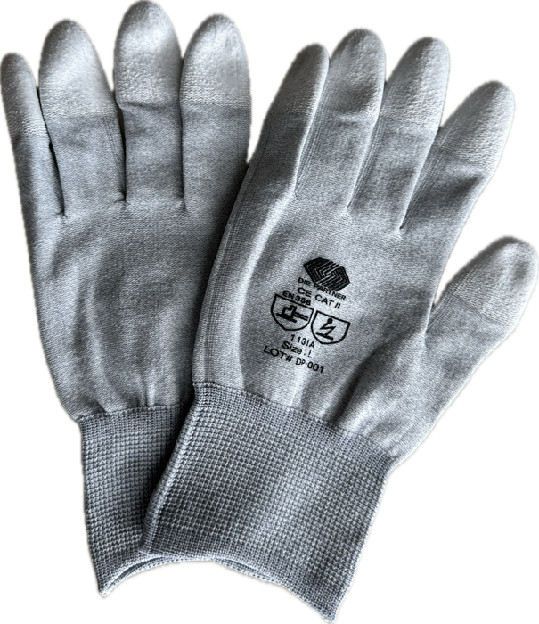 ESD Handschuh mit PU-Fingerkuppen & Karbonfaser